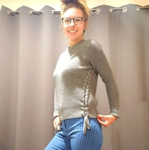Lace up sweater